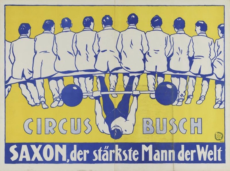 1916 Circus Busch. Saxon, the strongest Man in the World