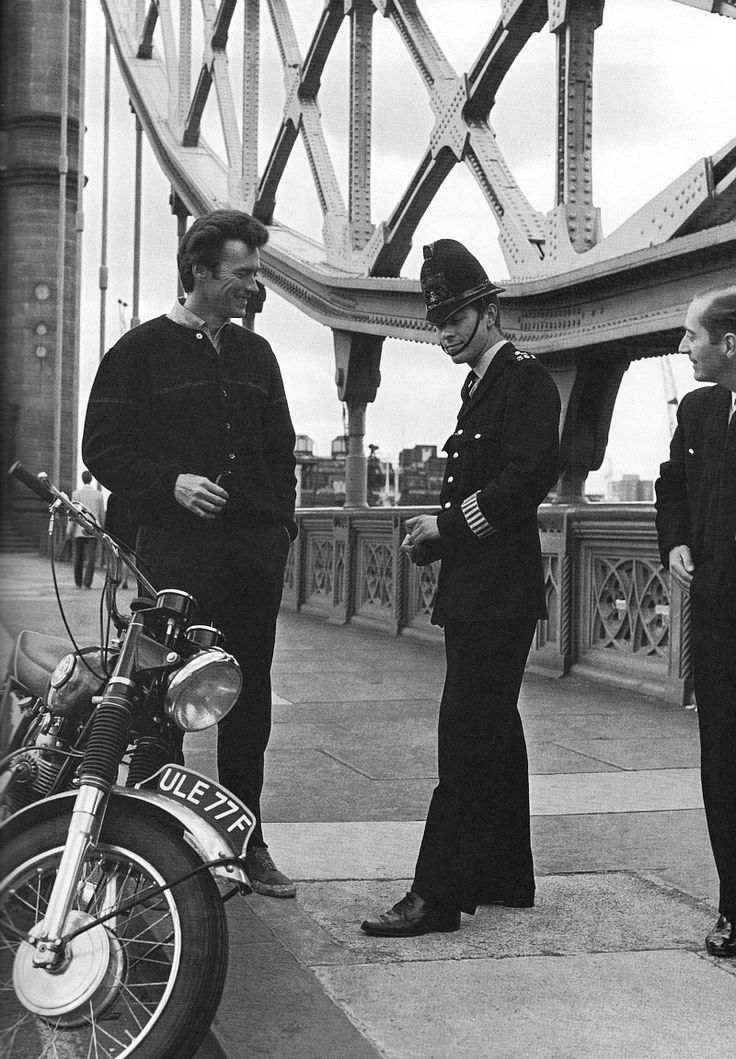 Clint Eastwood tours London during the filming of Where Eagles Dare, 1968