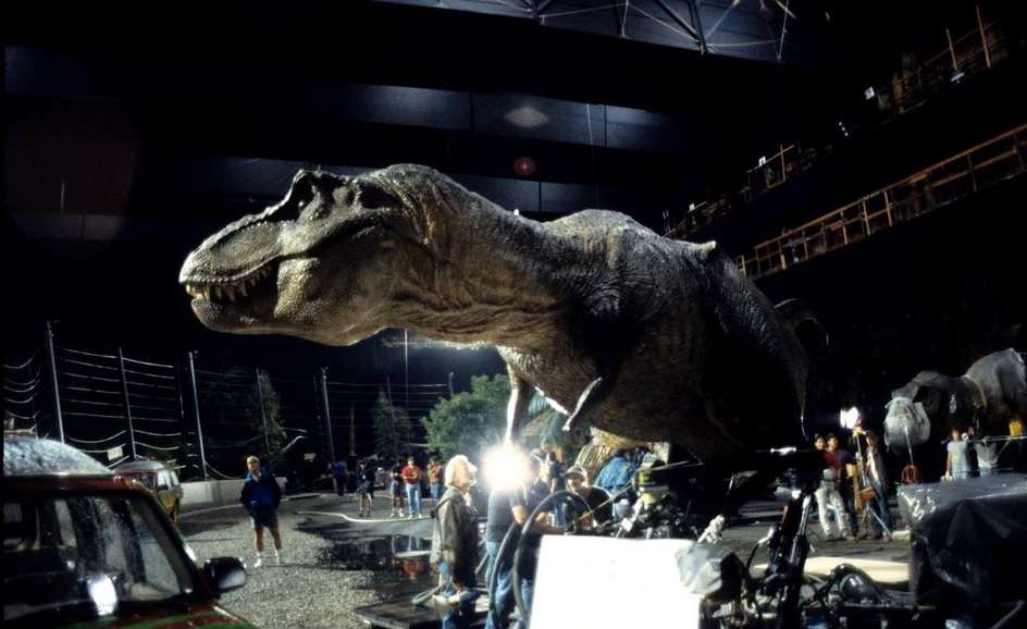 Jurassic Park T-Rex Animatronic Prop on Set