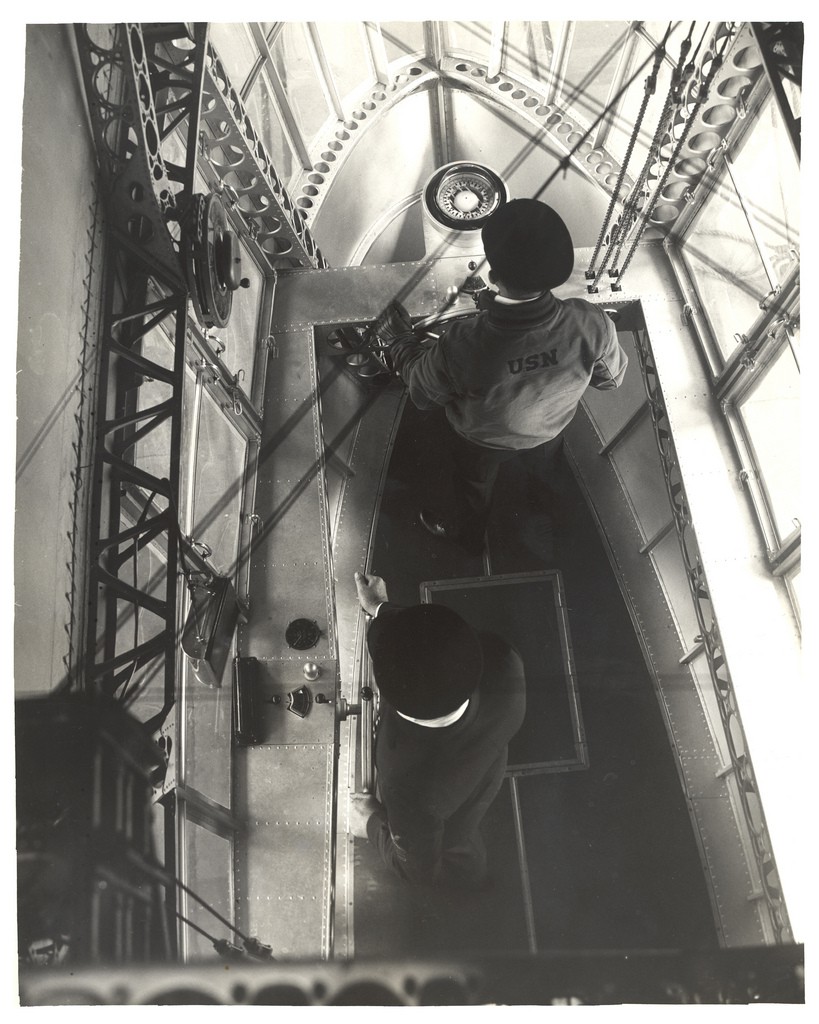 Looking Down in Emergency Control Station of a Dirigible , ca. 1933