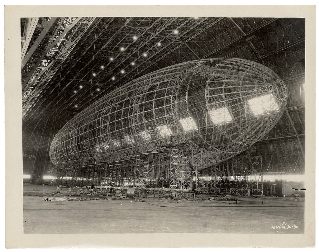 Photograph of the Nose of the USS Akron being Attached, ca. 1933