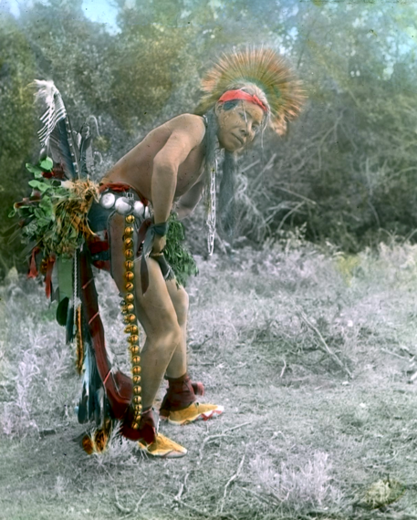 A Crow dancer. Early 1900s. Photo by Richard Throssel. Source - University of Wyoming, American Heritage Center.