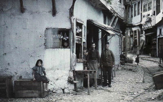 A street in Ohrid, Macedonia, 1913.