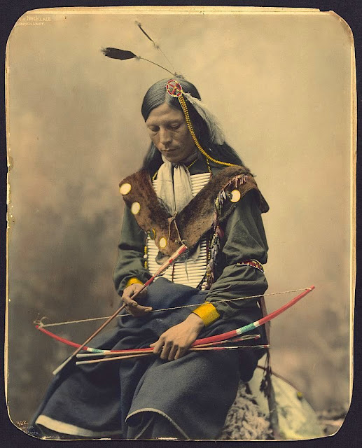 Bone Necklace. Oglala Lakota Chief. 1899. Photo by Heyn Photo. Source - Library of Congress.