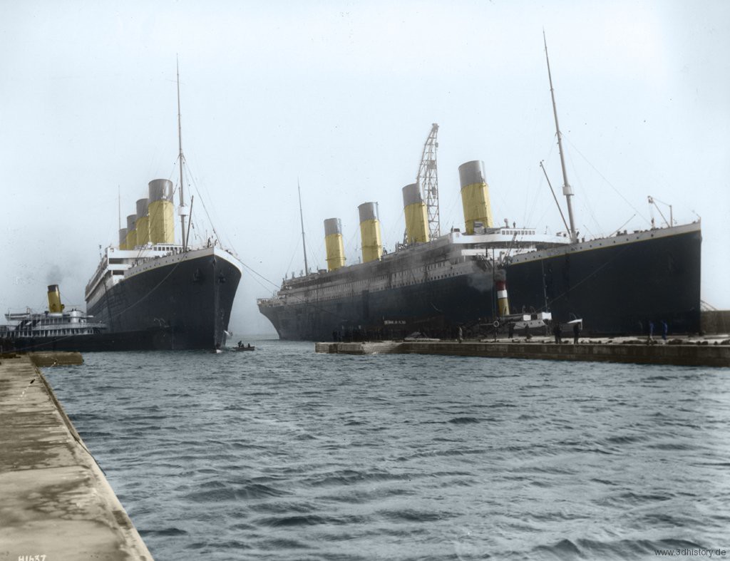 The Titanic Ship of Dreams in colorized images