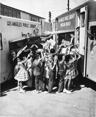 Bookmobile of the Los Angeles public library, 1960