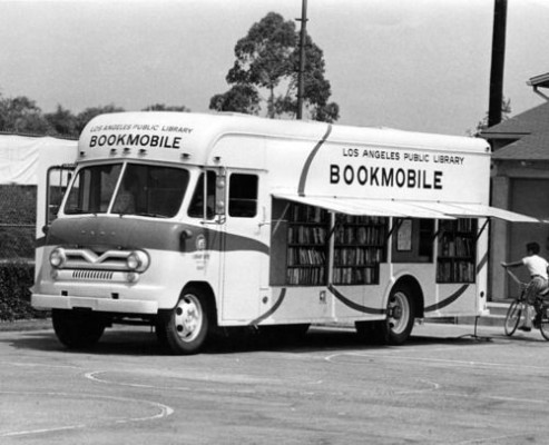 Los Angeles public library bookmobile, 1955