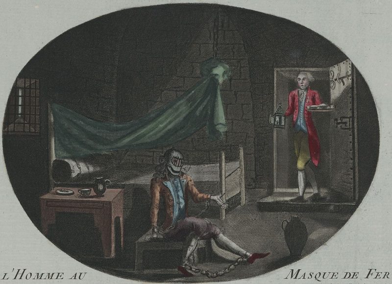 The Man in the Iron Mask. Anonymous print (etching and mezzotint, hand-colored) from 1789.