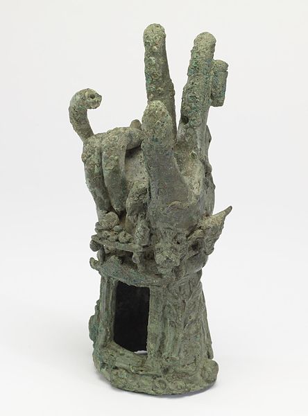 This copper alloy Roman hand of Sabazios was used in ritual worship. Few hands remain in collections today. Walters Art Museum, Baltimore. source