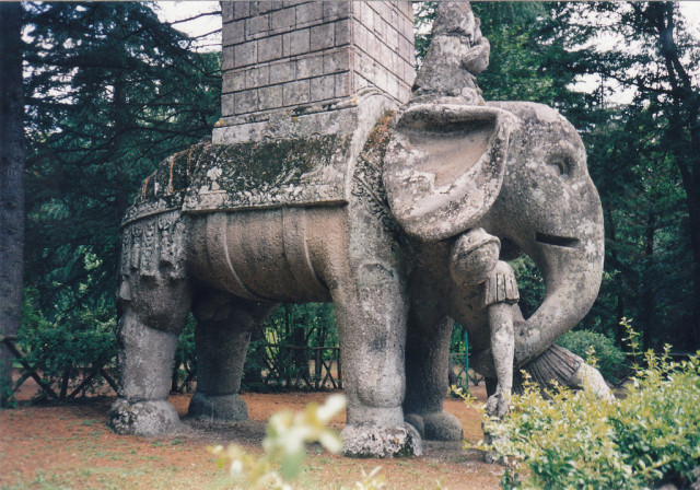 Hannibal's elephant catching a Roman legionary. source