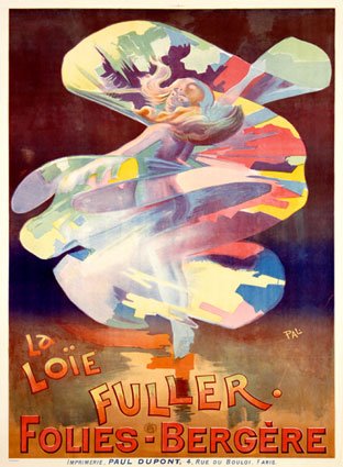 Loïe Fuller at the Folies Bergère, poster by PAL (Jean de Paléologue). Source