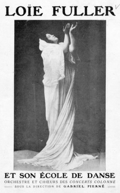 Loie Fuller (1862-1928) programme cover, Concerts Colonne directed by Gabriel Pierné, Paris, 1914.Source