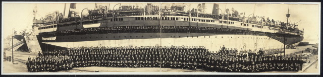 Officers and crew, U.S.S. Mount Vernon, October 30, 1918.