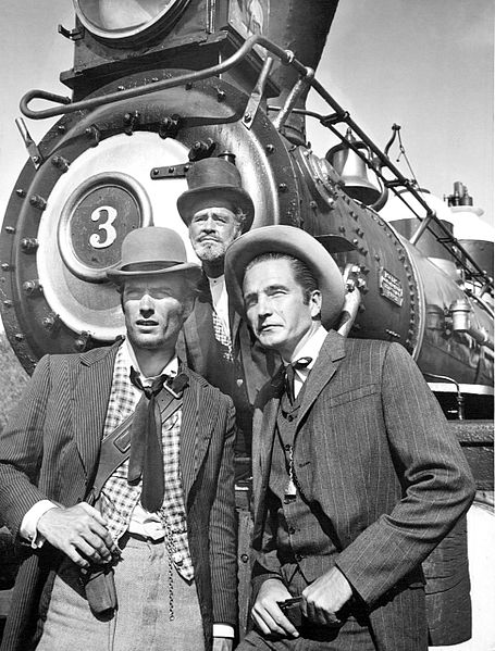 Photo of Clint Eastwood, Paul Brinegar and Eric Fleming from Rawhide. .Source