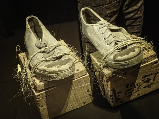 Short Round's elevator shoes from the feature film Indiana Jones and The Temple of Doom.