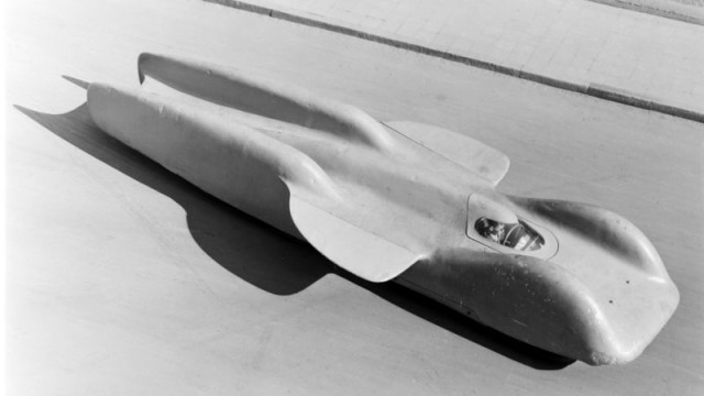 When the T80 was first imagined, it was intended to run out on the Bonneville Salt Flats of Utah. By 1940, when it was supposed to run, young men from Utah were getting ready to shoot Germans like Hans Stuck in a battle for Europe, so the attempt was instead planned for, of course, the Autobahn. source