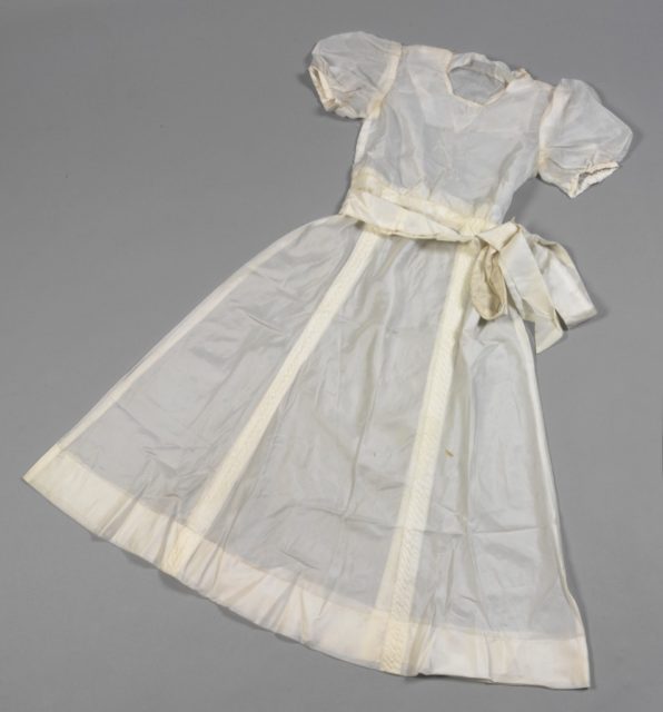 Bridesmaid dress made from parachute silk (1945)