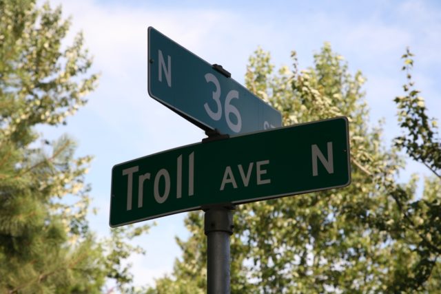 In 2005, Aurora Avenue North spanning the underside of the bridge was renamed Troll Avenue. source