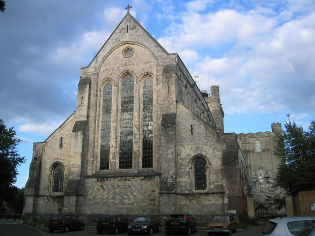 The west window of Romsey Abbey.
