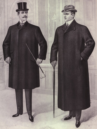 Fashion plate from The Sartorial Art Journal, December 1900. Men's Fashion Illustrations from the Turn of the Century. NY: Dover Publications, Inc., 1990. p. 17. source