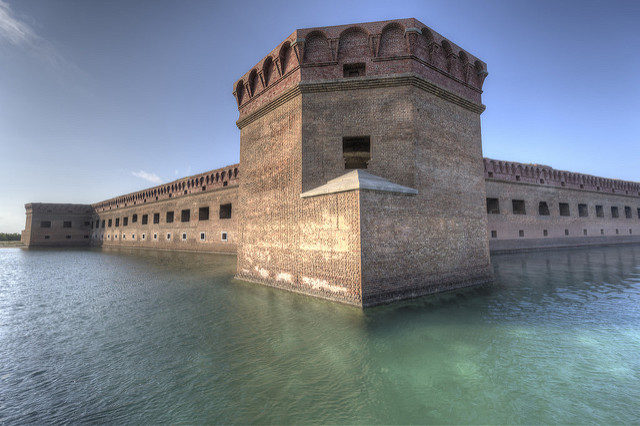 Fort Jefferson surrounded by moat. Source