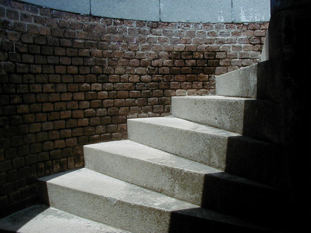 Granite Staircase in bastion stairwell. Source