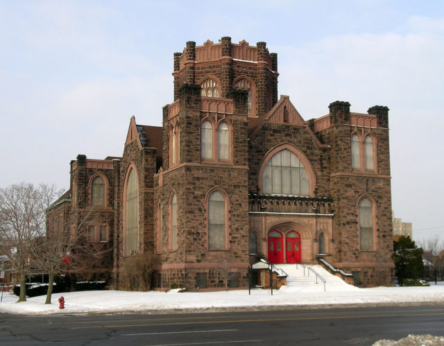 The Woodward Avenue Presbyterian Church on Woodward Avenue in Detroit, Michigan, that has been listed on the National Register of Historic Places(NRHP).source