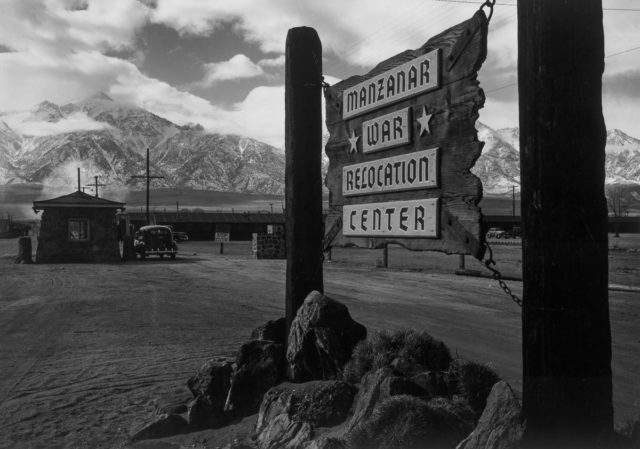 The entrance to Manzanar.
