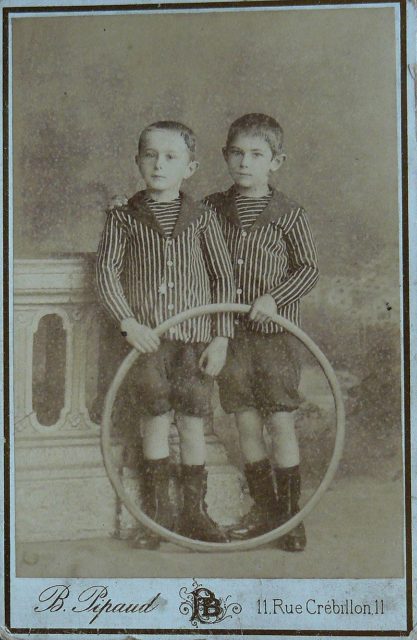 Two French boys wearing knickerbockers, 1900.source