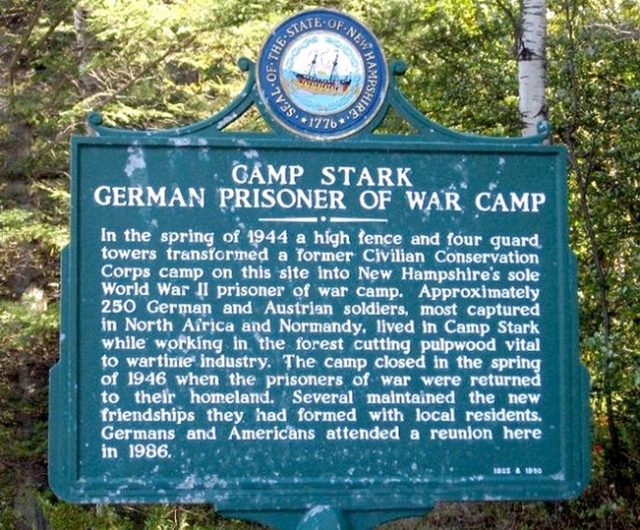 A plaque marking the site where the camp used to be. Source