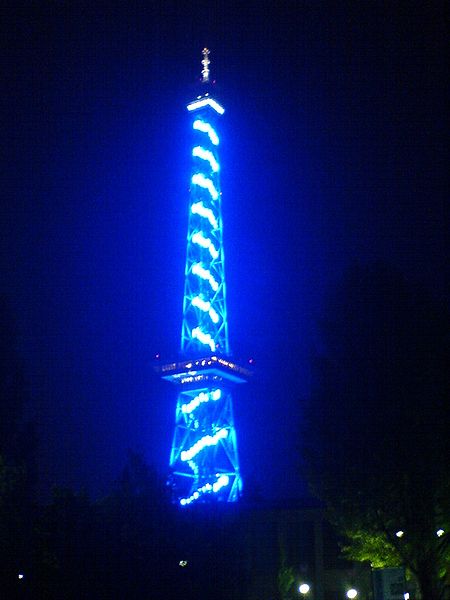 Funkturm at night - blue illuminated