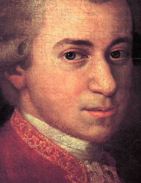 Mozart c. 1780, detail from portrait by Johann Nepomuk della Croce