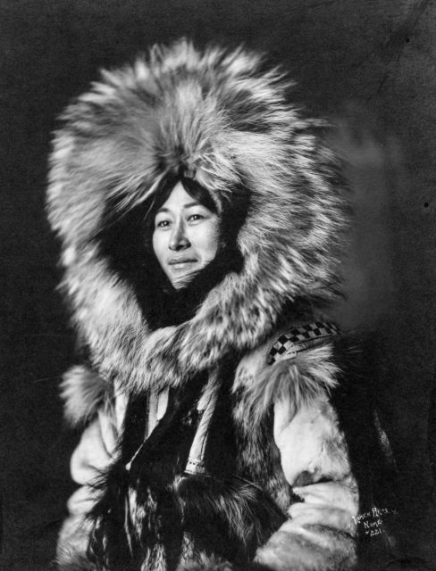 Portrait of an Eskimo woman.