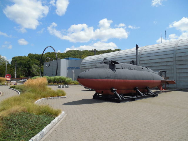 SS X-1 Midget Submarine outside museum. The United States Navy's only midget submarine. Source