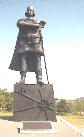 Statue of Gaspar Corte-Real in St. John's, Newfoundland and Labrador, Canada.