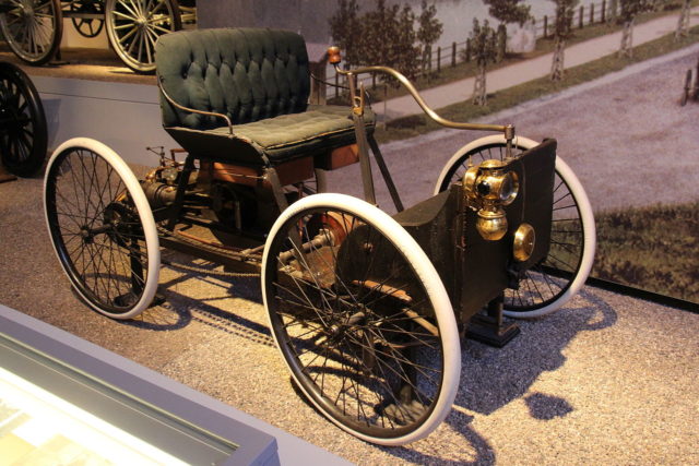 This is the first car Henry Ford built, built in a shed behind the house where he and Clara lived.Source