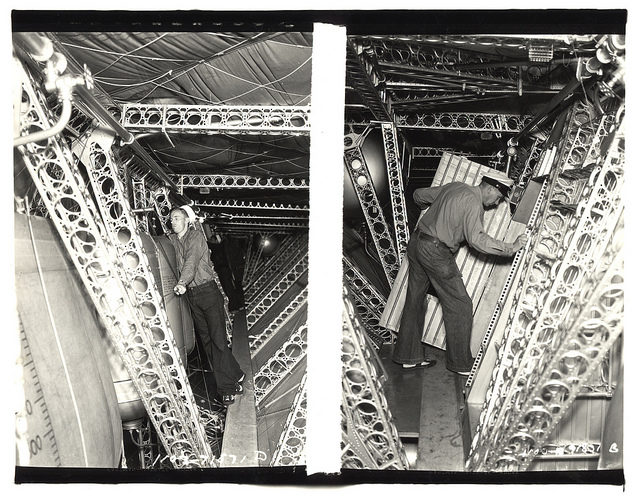 Two Photograph of the Catwalk on the USS Akron