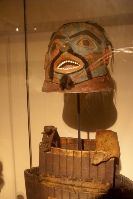 Unusual human mask from natives of British Columbia - Berlin 2010