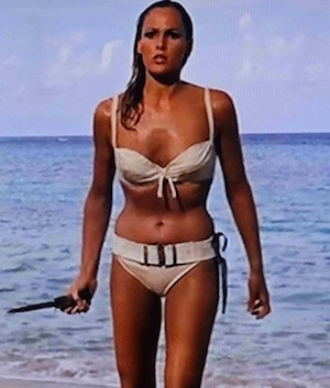 Ursula Andress as Honey Rider in Dr. No.Source