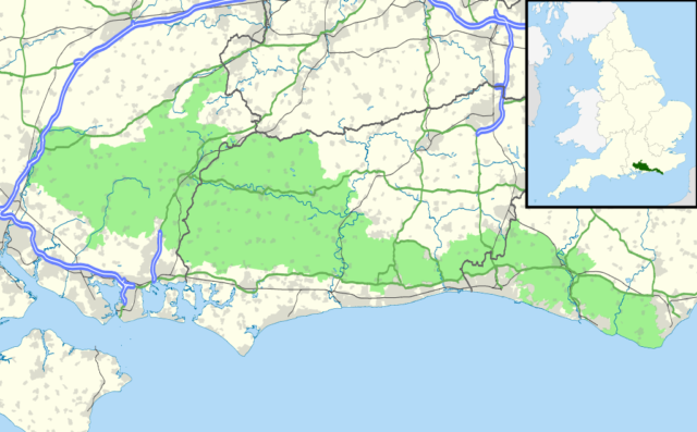Map of the South Downs National Park Source::By Contains Ordnance Survey data © Crown copyright and database right, CC BY-SA 3.0, https://commons.wikimedia.org/w/index.php?curid=11916533
