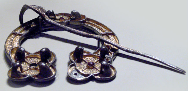 The Rogart brooch, National Museums of Scotland, silver with gilding and glass