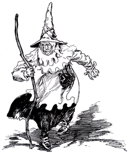 The Wicked Witch of the East as pictured in The Tin Woodman of Oz by L. Frank Baum.