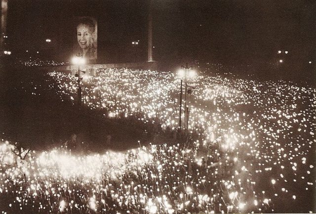 Nearly three million people attended Evita's funeral in the streets of Buenos Aires