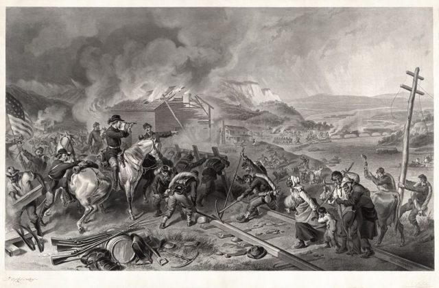 Engraving depicting Sherman's march to the sea Source:wikipedia/public domain