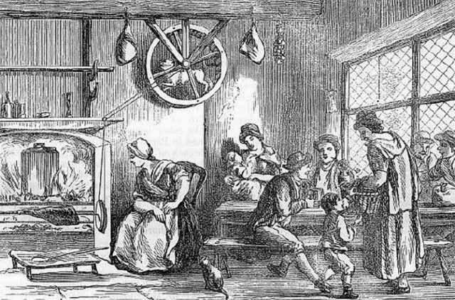 Illustration, taken from Remarks on a Tour to North and South Wales, published in 1800, showing a dog at work. Source:wikipedia/public domain