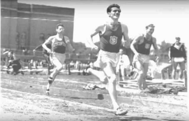 At USC, Louis Zamperini set a national collegiate mile mark of 408.3