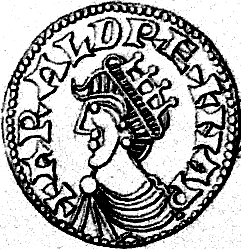 Coin of Harald as the sole Norwegian king. Imitation of a type of Edward the Confessor.