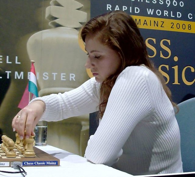 Polgár at the Mainz Chess Classic 2008. By Stefan64 - Own work (own photo), CC BY-SA 3.0, https://commons.wikimedia.org/w/index.php?curid=4493949