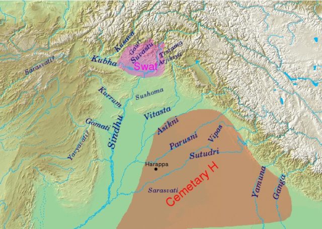 Vedic rivers Source:By Dbachmann, CC BY-SA 3.0, https://commons.wikimedia.org/w/index.php?curid=883227
