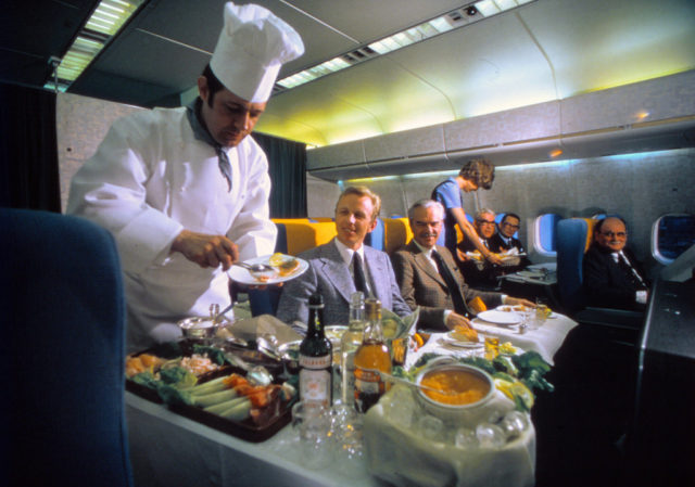 Serving passengers by chef, Douglas DC-10